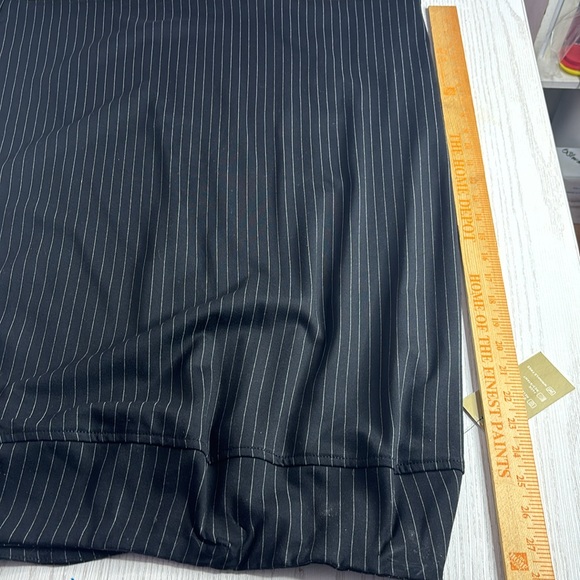 Black Striped Pencil Slit Skirt - Picture 11 of 13